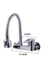 Baterie bucatarie , prindere pe perete , pipa flexibila , perlator doua functii , crom lucios Venustar - imagine 3