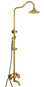 Coloana de dus Venustar, cu trei functii, bronz antichizat, cu broderie