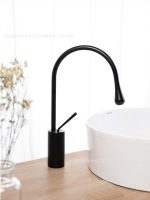 Baterie lavoar, Venustar, montare pe blat,langa lavoar,negru mat - imagine 3