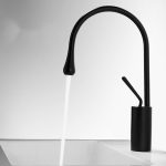 Baterie lavoar, Venustar, montare pe blat,langa lavoar,negru mat - imagine 4