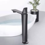Baterie lavoar, Venustar, montare pe blat, negru mat - imagine 2