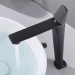 Baterie lavoar, Venustar, montare pe blat, negru mat - imagine 3