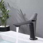 Baterie lavoar, Venustar,montare chiuveta baie, negru mat - imagine 5