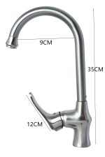 Baterie bucatarie, Venustar, tip lebada, pipa mobila, inox satinat - imagine 4