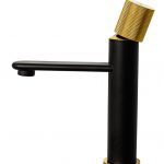 Baterie lavoar, Venustar, design ciclindric,negru-gold