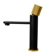 Baterie lavoar, Venustar, design ciclindric,negru-gold