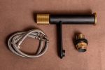 Baterie lavoar, Venustar, design ciclindric,negru-gold - imagine 2