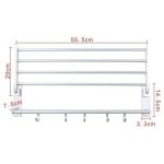 Suport prosop dublu, Venustar, rabatabil, gri mat - imagine 4