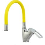 Baterie bucatarie , tip lebada , pipa flexibila galbena  , Venustar