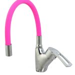 Baterie bucatarie , tip lebada , pipa flexibila roz  , Venustar