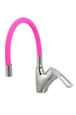 Baterie bucatarie , tip lebada , pipa flexibila roz  , Venustar