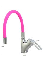 Baterie bucatarie , tip lebada , pipa flexibila roz  , Venustar - imagine 2