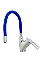 Baterie bucatarie , tip lebada , pipa flexibila albastra  , Venustar