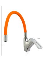 Baterie bucatarie , tip lebada , pipa flexibila portocalie , Venustar - imagine 2