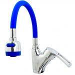 Baterie bucatarie , Venustar, pipa flexibila albastra , perlator doua functii