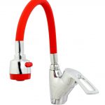 Baterie bucatarie , Venustar, pipa flexibila rosie , perlator doua functii