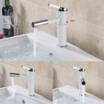 Baterie lavoar Venustar, design cilindric , montare chiuveta baie , white-chrom - imagine 2