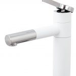 Baterie lavoar Venustar, design cilindric , montare chiuveta baie , white-chrom