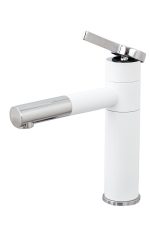 Baterie lavoar Venustar, design cilindric , montare chiuveta baie , white-chrom