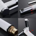 Baterie lavoar Venustar, design cilindric , montare chiuveta baie , white-chrom - imagine 5