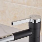 Baterie lavoar Venustar, design cilindric , montare chiuveta baie , black-chrom - imagine 2