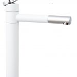 Baterie lavoar Venustar , design cilindric , montare pe blat ,white-chrom