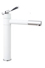 Baterie lavoar Venustar , design cilindric , montare pe blat ,white-chrom