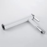 Baterie lavoar Venustar , design cilindric , montare pe blat ,white-chrom - imagine 6