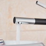 Baterie lavoar Venustar , design cilindric , montare pe  blat ,black-chrom - imagine 6