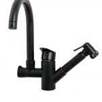 Baterie bucatarie Venustar, pipa lebada si dus extractabil , negru mat