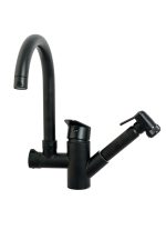 Baterie bucatarie Venustar, pipa lebada si dus extractabil , negru mat