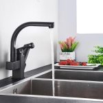 Baterie bucatarie Venustar, para dus extractabila , negru mat - imagine 5