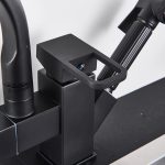 Baterie bucatarie Venustar, para dus extractabila , negru mat - imagine 6