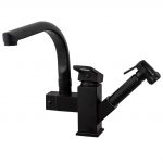 Baterie bucatarie Venustar, para dus extractabila , negru mat