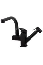 Baterie bucatarie Venustar, para dus extractabila , negru mat