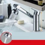 Baterie lavoar Venustar, pipa mobila , perlator reglabil ,cu doua functii, crom lucios - imagine 3