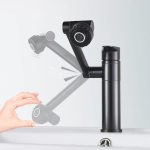 Baterie lavoar Venustar, pipa mobila , perlator reglabil ,cu doua functii, negru mat - imagine 3