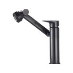 Baterie lavoar Venustar, pipa mobila , perlator reglabil ,cu doua functii, negru mat