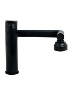 Baterie lavoar Venustar, pipa mobila , perlator reglabil ,cu doua functii, negru mat - imagine 5