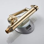 Baterie lavoar Venustar,montare pe blat, pipa mobila ,perlator reglabil cu doua functii ,Gold - imagine 4