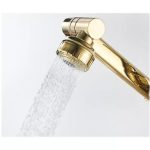 Baterie lavoar Venustar,montare pe blat, pipa mobila ,perlator reglabil cu doua functii ,Gold - imagine 5