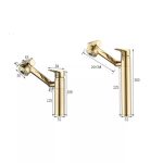 Baterie lavoar Venustar,montare pe blat, pipa mobila ,perlator reglabil cu doua functii ,Gold - imagine 6