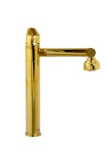 Baterie lavoar Venustar,montare pe blat, pipa mobila ,perlator reglabil cu doua functii ,Gold