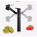 Baterie lavoar Venustar,montare pe blat, pipa mobila ,perlator reglabil cu doua functii ,negru mat - imagine 5