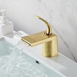 Baterie lavoar Venustar, tip cascada , montare chiuveta baie , Gold - imagine 3