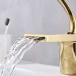 Baterie lavoar Venustar, tip cascada , montare chiuveta baie , Gold - imagine 4