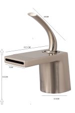 Baterie lavoar Venustar, tip cascada , montare chiuveta baie ,inox satinat - imagine 3