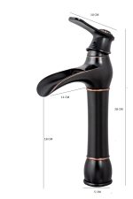 Baterie lavoar , Venustar, montare pe blat , tip cascada , negru antichizat - imagine 2