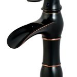 Baterie lavoar Venustar, montare chiuveta baie , tip cascada , negru antichizat