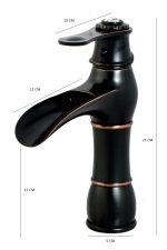 Baterie lavoar Venustar, montare chiuveta baie , tip cascada , negru antichizat - imagine 2